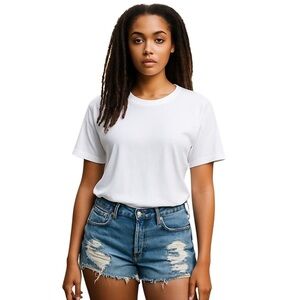 BDG distressed denim mid-rise shorts tomgirl acid wash Size 26W button fly